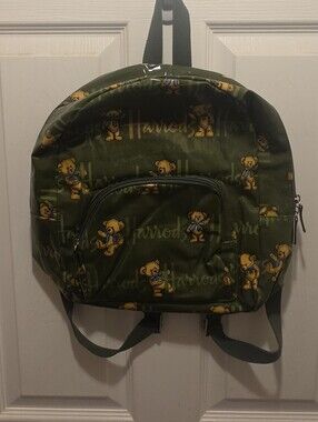 Harrods Olive Green Teddy Print Backpack for Men